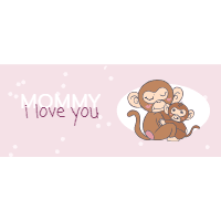 Set of mother s day banners with family of animals 2 design template for print-on-demand