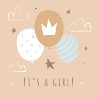 Baby cards collection in flat style 4 design template for print-on-demand