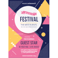 Abstract party poster with geometric style design template for print-on-demand