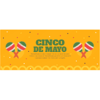 Set of cinco mayo banners with mexican elements 1 design template for print-on-demand