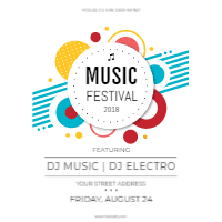 Music festival flyer in flat design design template for print-on-demand