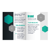 Brochure template with hexagonal shapes design template for print-on-demand