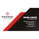 professional red and black business card design — front side, editable business card design template for print-on-demand