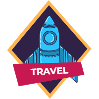 Colorful hand drawn space badge collection 2 design template for print-on-demand