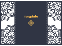 wedding card laser cut template Vintage decorative elements design template for print-on-demand