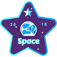 Lovely space badge collection with flat design 2 design template for print-on-demand