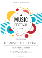 Music festival flyer in flat design design template for print-on-demand