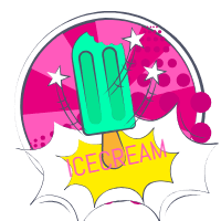 Colorful stickers with modern style 4 design template for print-on-demand