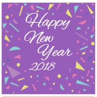 Set of colourful square new year greeting cards 2 design template for print-on-demand