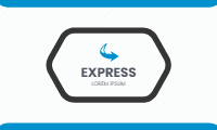 Modern white and blue business card design template for print-on-demand