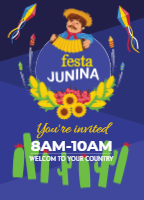 Festa junina celebration flyer design template for print-on-demand
