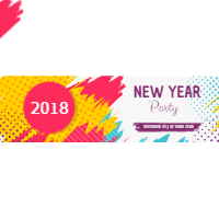 New year party banners in bright colours 1 design template for print-on-demand