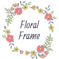Colorful floral frame in hand drawn style design template for print-on-demand