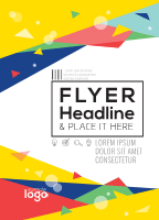 Colorful brochure with triangular shapes design template for print-on-demand