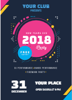 Modern poster of new year 2018 design template for print-on-demand