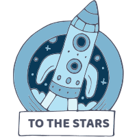 Space elements stickers 2 design template for print-on-demand