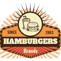 Vintage selection of burger logos 2 design template for print-on-demand
