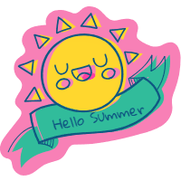 Summer badges collection with beach elements 6 design template for print-on-demand