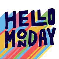 hello monday letters with many colors design template for print-on-demand