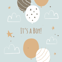 Baby cards collection in flat style 1 design template for print-on-demand