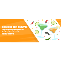 Set of cinco mayo banners with mexican elements in flat style 2 design template for print-on-demand
