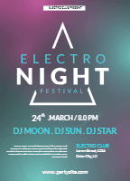 Music festival poster with instruments in flat style design template for print-on-demand