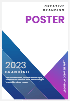Trendy colorful geometric brochure flyer design 3 design template for print-on-demand
