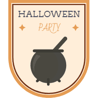 Halloween badges set 4 design template for print-on-demand
