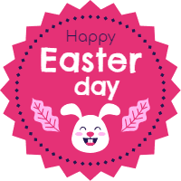 Easter day badges collection in flat style 5 design template for print-on-demand