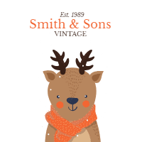 Collection of six beautiful animals with winter clothes 4 design template for print-on-demand