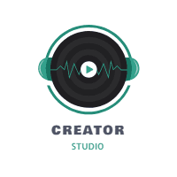Modern music logo design template for print-on-demand
