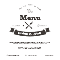 Elegant black and white menu template design template for print-on-demand