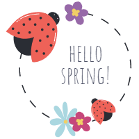 Pack of spring labels with animals design template for print-on-demand