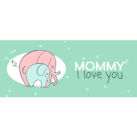 Set of mother s day banners with family of animals 1 design template for print-on-demand