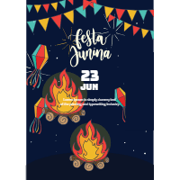 Festa junina flyer with traditional elements design template for print-on-demand
