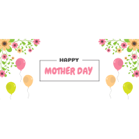 Set of mother s day banners with flowers and balloons 2 design template for print-on-demand