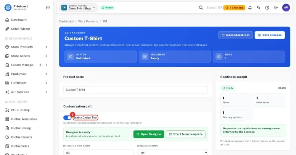 Cover: enable the online designer and set up products in the Printcart Dashboard