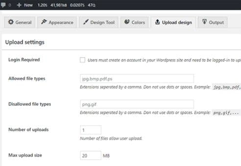 Configure the designer flexibly from the admin area