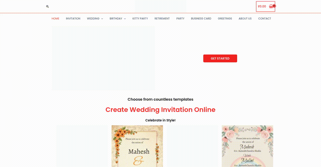 Enhancing User Experience in Online Invitation Card Customization and Ordering - project preview