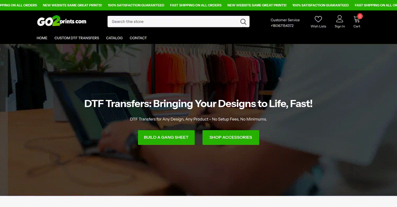 Streamlined Ordering Experience for DTF Transfers and Custom Designs - project preview
