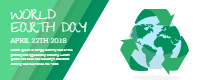 Earth day banners with world in flat style 2 — front side, editable banner design template for print-on-demand