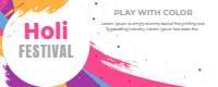 Wavy banners for the holi festival 2 — front side, editable banner design template for print-on-demand