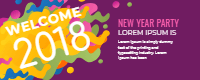 Colorful abstract banners of 2018 1 — front side, editable banner design template for print-on-demand
