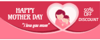Set of mother s day banners with happy family 2 — front side, editable banner design template for print-on-demand
