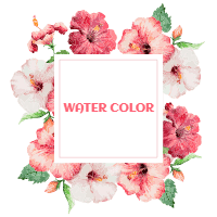 Decorative frame with watercolor flowers — front side, editable design template for print-on-demand