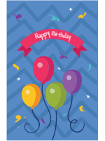 Set of happy birthday cards in flat style 4 — front side, editable birthday card design template for print-on-demand