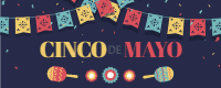 Set of cinco mayo banners with mexican elements 1 — front side, editable banner design template for print-on-demand
