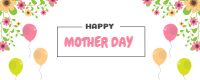 Set of mother s day banners with flowers and balloons 2 — front side, editable banner design template for print-on-demand