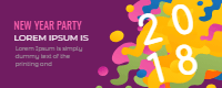 Colorful abstract banners of 2018 2 — front side, editable banner design template for print-on-demand