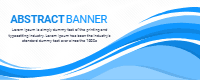 Abstract wave banners 1 — front side, editable banner design template for print-on-demand